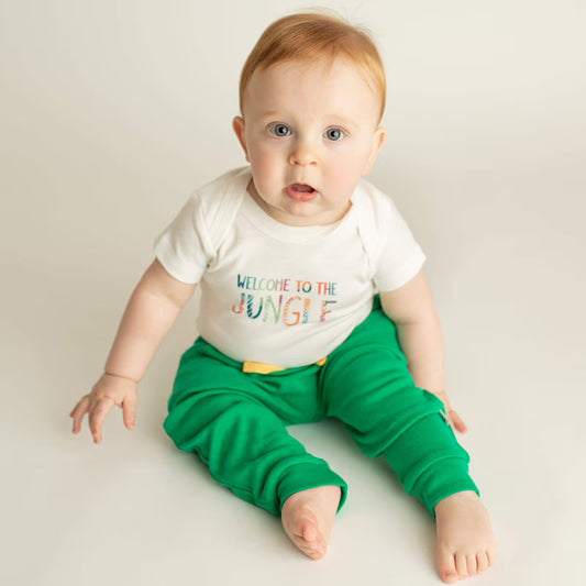 Emerald Joggers with Gold Drawstring